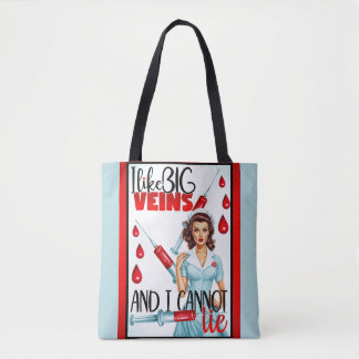 Tote Bag Cute Nostalgale Infirmière Pinup J'Aime Les Grosse
