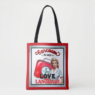 Tote Bag Cute Nurse Pinup_ Love