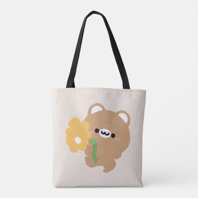 Tote Bag Cute Ours Brown Romantique (Dos)