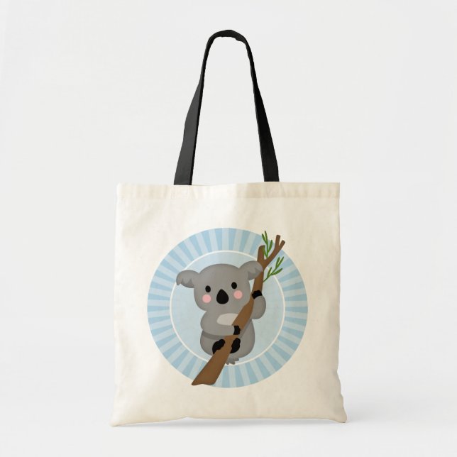 Tote Bag Cute Ours Koala - gris bleu (Devant)
