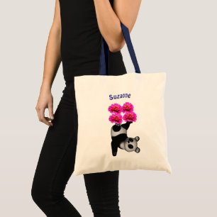 Tote Bag Cute Ours Panda Jonger Personnalisé