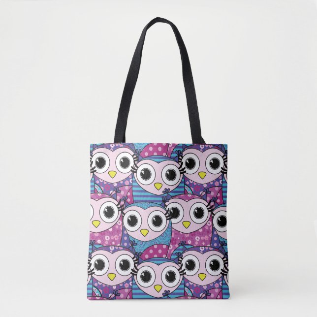 Tote Bag Cute Owl Motif (Devant)