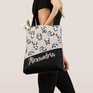 Tote Bag Cute Panda Bear Personnalisé Motif