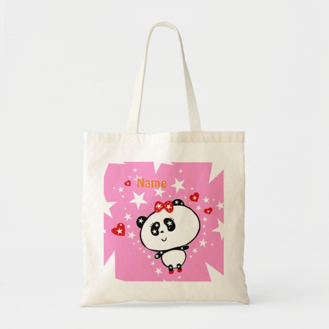 Tote Bag Cute Panda Bears Funny Personnalisé (Devant)