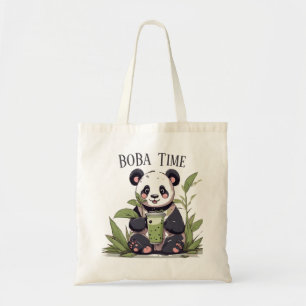 Tote Bag Cute Panda boire du thé à bulle, du boba tea