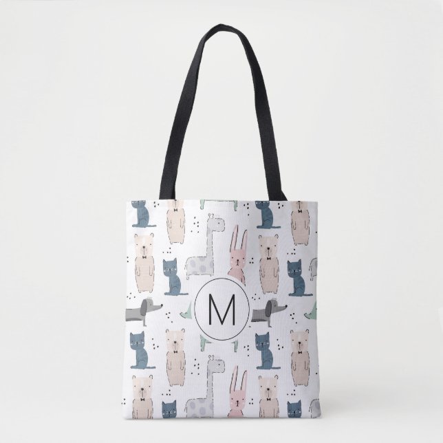 Tote Bag Cute Pastel Baby Motif animal (Devant)