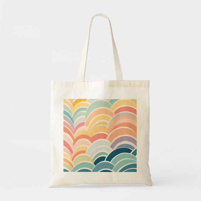 Tote Bag Cute Pastel Coloré Art Abrégé (Devant)