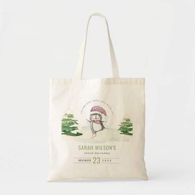 Tote Bag Cute Pastel Winter Penguin Enfants N'importe quel  (Devant)