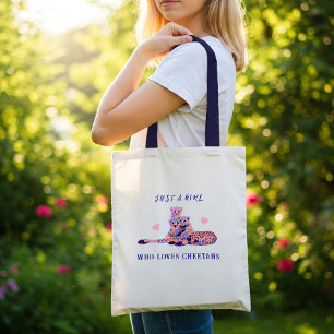 Tote Bag Cute Pêche Violet Pastel Cheetah Famille