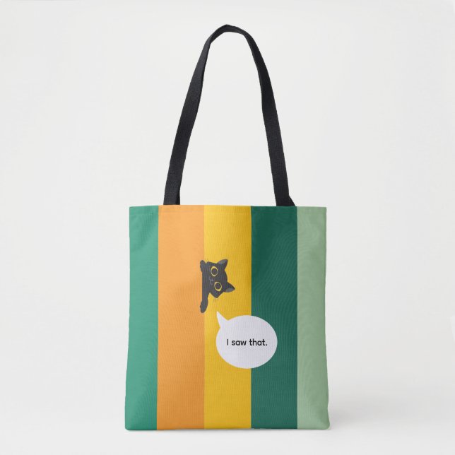 Tote Bag Cute Peeking Cat Funny Cat Lover Gift (Devant)