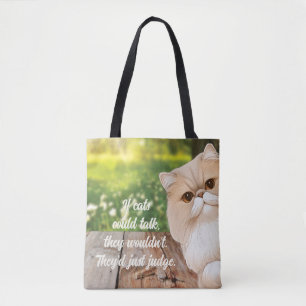 Tote Bag Cute Perse Cat Peek Autour