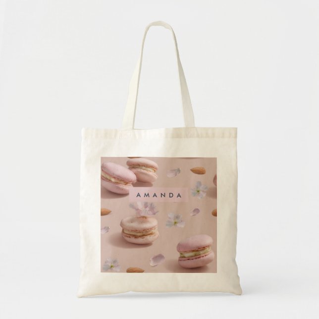 Tote Bag Cute personnalisée Pastel Macaron Fleur aux amande (Devant)