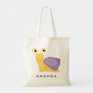 Tote Bag Cute petit mauve SNAIL personnalisé