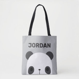 Tote Bag Cute petit ours Panda avec nom personnalisé