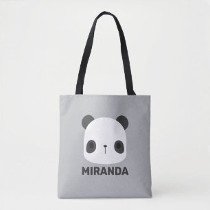 Tote Bag Cute petit ours Panda avec nom personnalisé