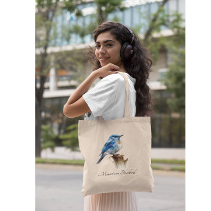 Tote Bag Cute Petite Montagne Bluebird Aquarelle, personnal