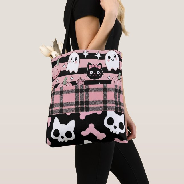 Tote Bag Cute Pink Pastel Goth Halloween (De près)