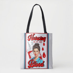 Tote Bag Cute Pinup_ Soins infirmiers dans mon sang