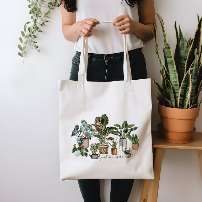 Tote Bag Cute Plante Lover Botanique Juste Un Plante De Plu (Créateur téléchargé)