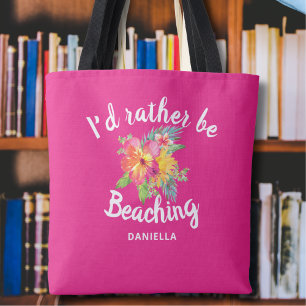 Tote Bag Cute "Plutôt Beaver" Personnalisé Rose