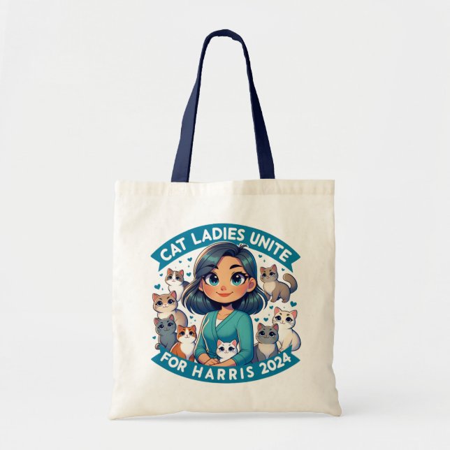 Tote Bag Cute Profession féministe Enfant Chat Lady Harris (Devant)