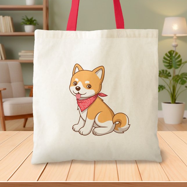 Tote Bag Cute Puppy Dog Shiba Inu (Créateur téléchargé)