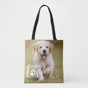 Tote Bag Cute Puppy Love Photo personnalisée Amoureux des c