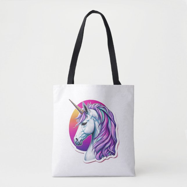 Tote Bag Cute Rainbow Unicorn 2 (Devant)