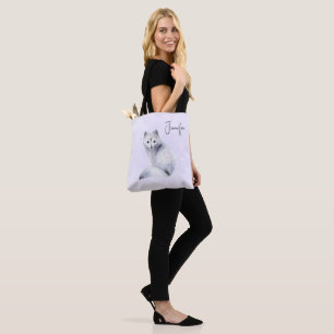 Tote Bag Cute renard nordique avec marques florales