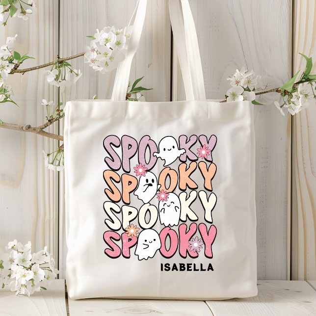 Tote Bag Cute Repeat Éffrayant Halloween Ghost Personnalisé (Créateur téléchargé)