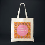 Tote Bag Cute Retro Floral Rose Orange Bat mitzvah Personna<br><div class="desc">Cute Retro Super Floral Rose Orange Bat mitzvah Sac fourre-tout personnalisé</div>