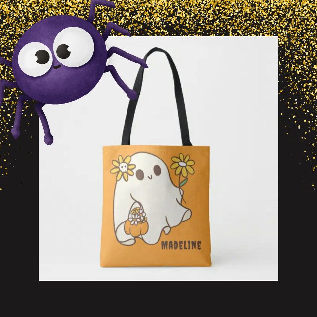 Tote Bag Cute Retro Halloween Fantôme (Créateur téléchargé)