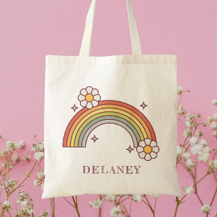 Tote Bag Cute Retro Rainbow Kid personnalisée