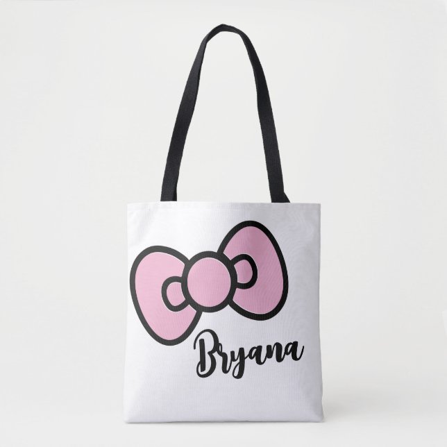 Tote Bag Cute Rose Bow Whimsical (Devant)