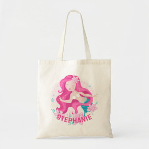 Tote Bag Cute rose cheveux sirène filles Imaginaire personn