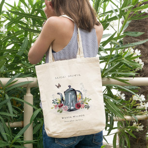 Tote Bag Cute Roses joyeux Fête des mariées de théière Flor