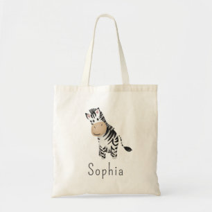 Tote Bag Cute Safari Zebra Kids