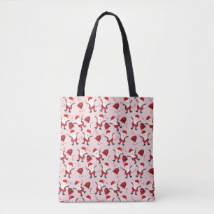 Tote Bag Cute Santa Claus Motif Sucres de canne Snowflakes