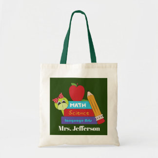 Tote Bag Cute School tortue ajouter le nom enseignant