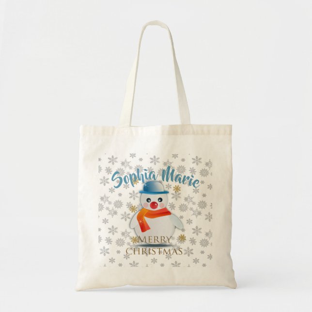 Tote Bag Cute Snowman (Devant)