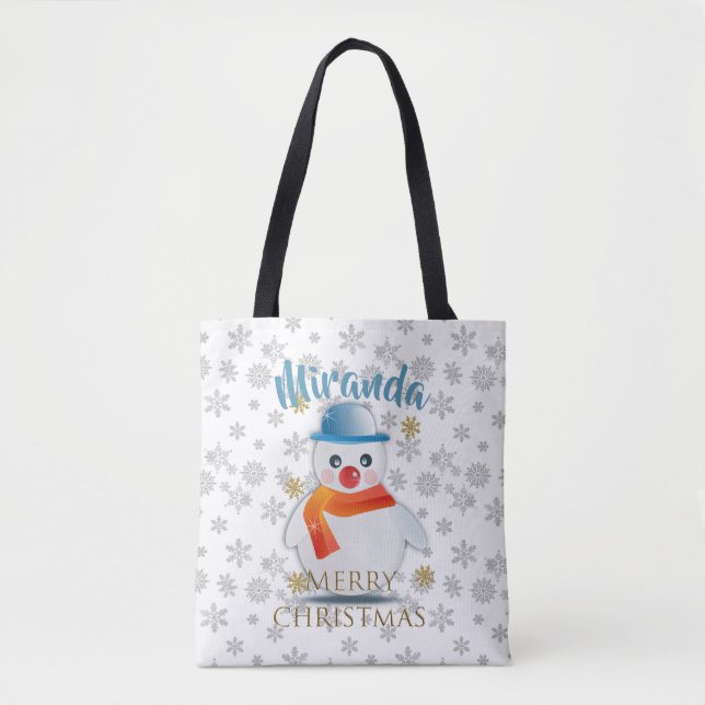 Tote Bag Cute Snowman (Devant)