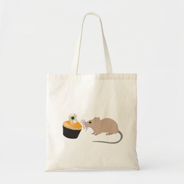 Tote Bag Cute souris manger Halloween Eyeball Cupcake (Devant)