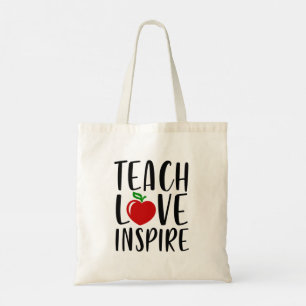 Tote Bag Cute Teach Love Inspire Cadeau de l'enseignant
