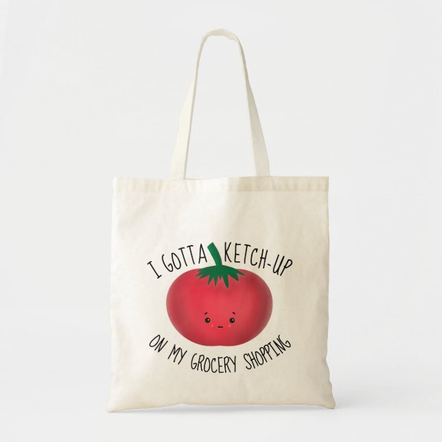 Tote Bag Cute Tomato Ketchup Épicerie (Devant)