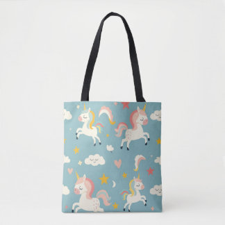 Tote Bag Cute Turqoise Unicorne pour enfants