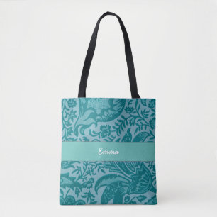 Tote Bag Cute Turquoise vert Vintage Botanique