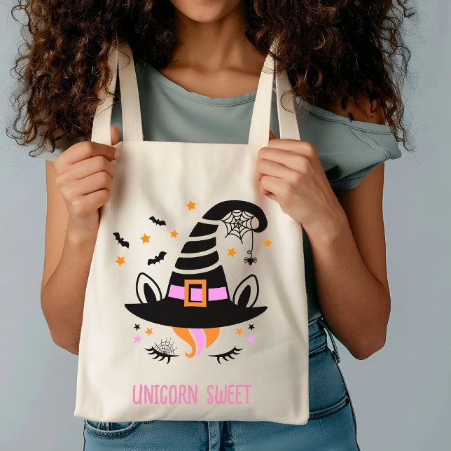 Tote Bag Cute Unicorn sorcière Casquette fille Halloween (Créateur téléchargé)