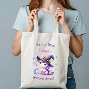 Tote Bag Cute Unicorn sorcière Casquette Halloween personna