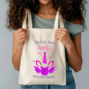 Tote Bag Cute Unicorn Thème Halloween Personnalisé