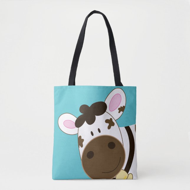 Tote Bag Cute Vache Brown par Jess (Devant)